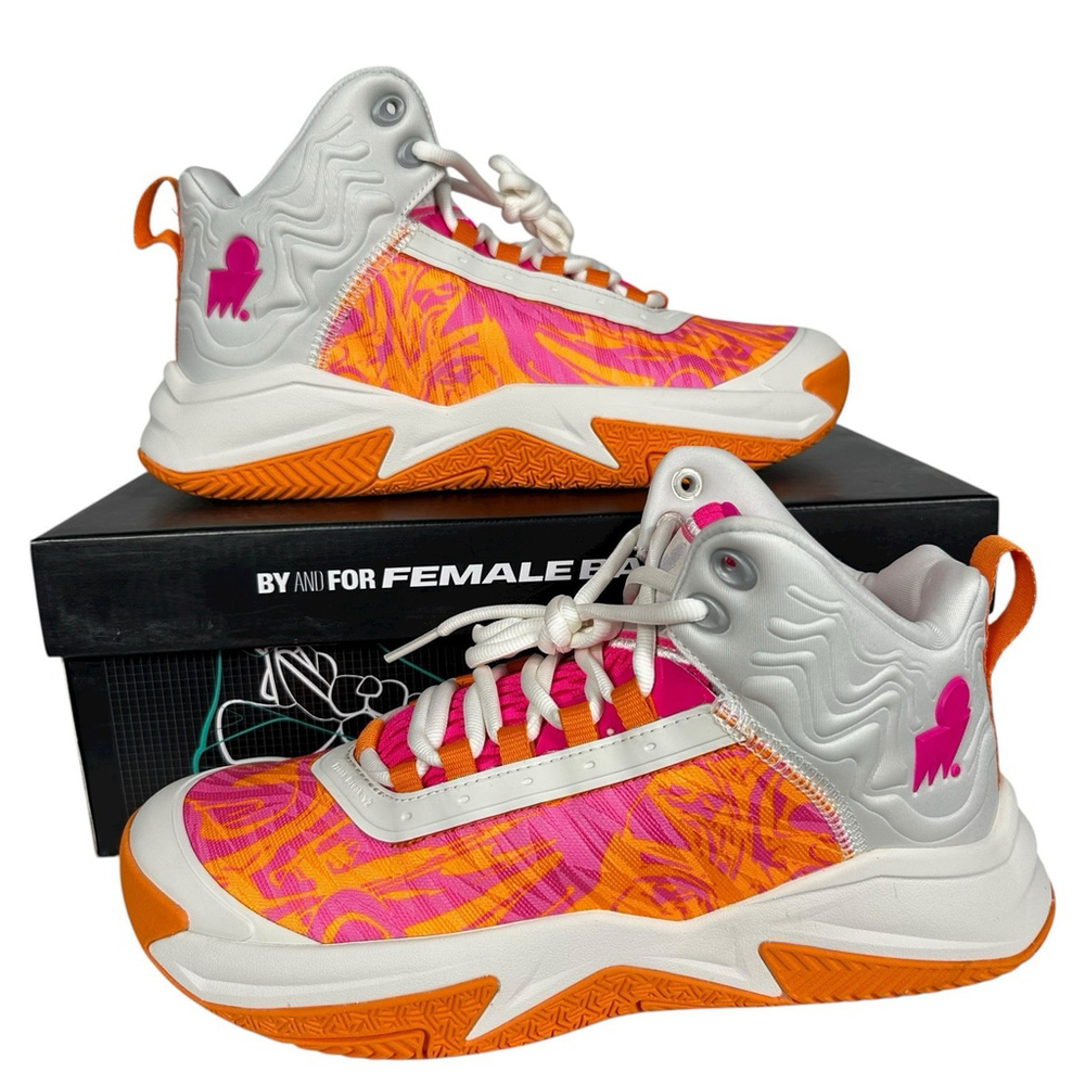 Moolah Press Break v2 Orange/Pink Youth Basketball Sneaker Shoe Youth Size 6